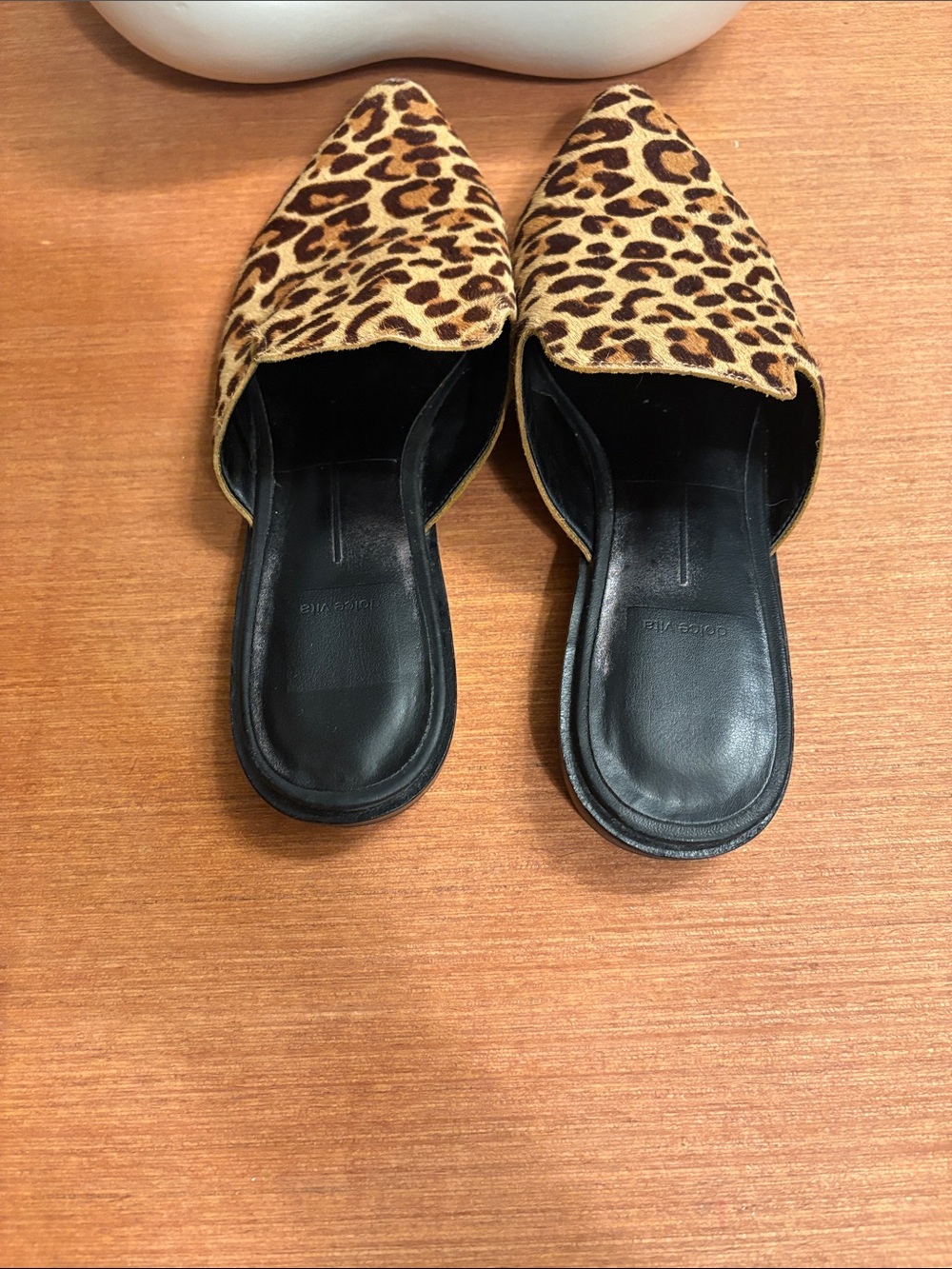 Dolce Vita Leopard Print Pointed Mules in Brown and Tan - Picture 7 of 7